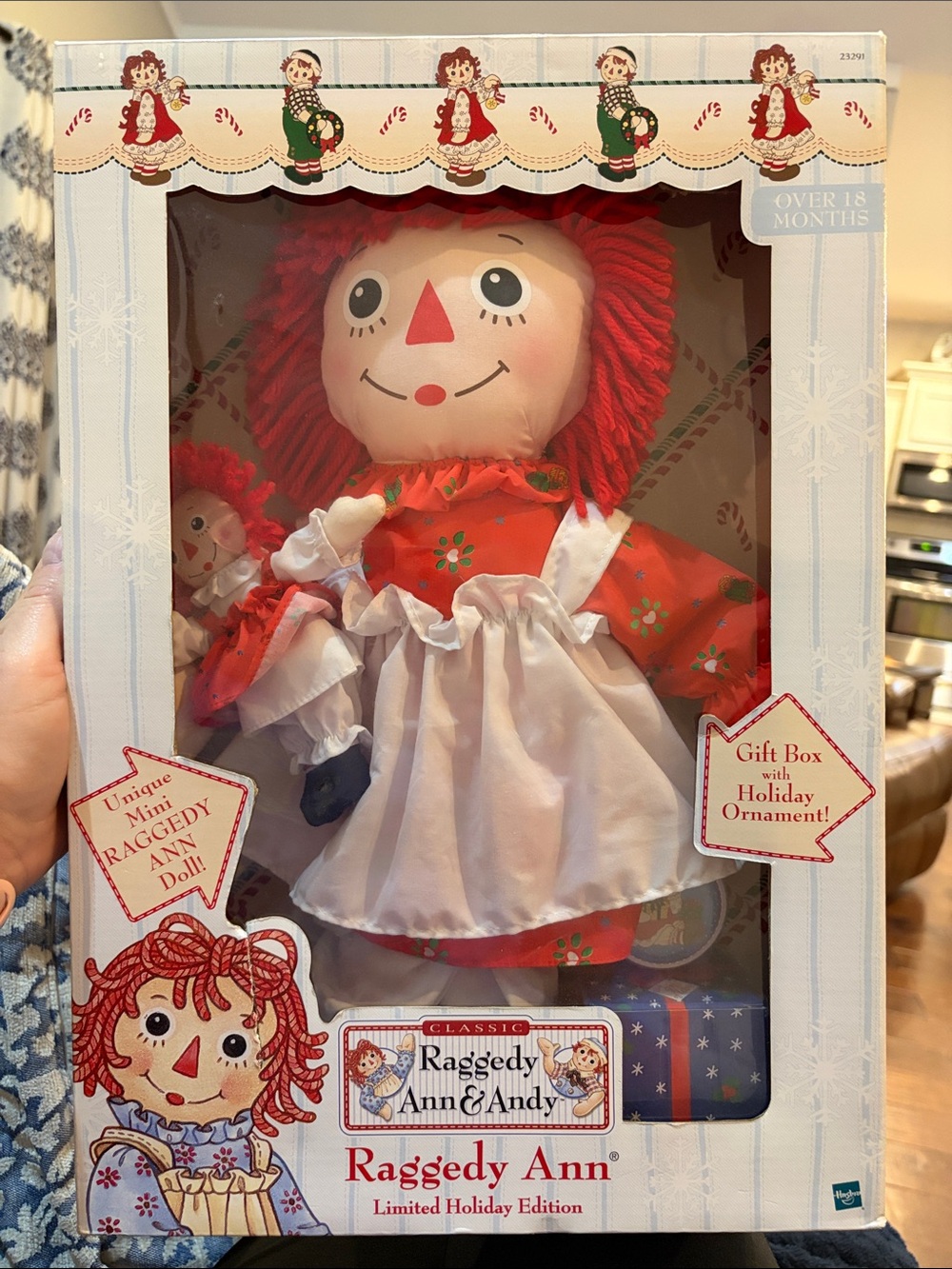 Raggedy Ann Limited Holiday Edition Doll - Red Hair, White Apron